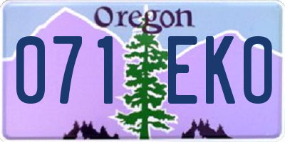 OR license plate 071EKO
