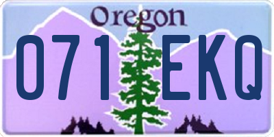 OR license plate 071EKQ