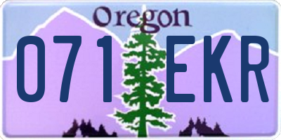 OR license plate 071EKR