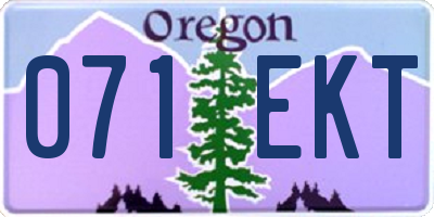 OR license plate 071EKT