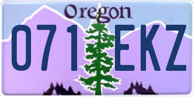 OR license plate 071EKZ