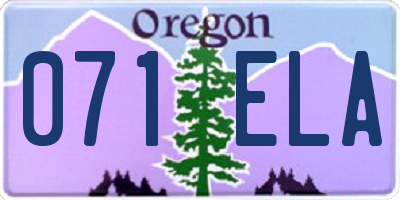 OR license plate 071ELA