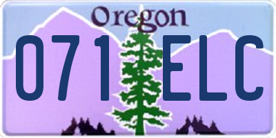 OR license plate 071ELC