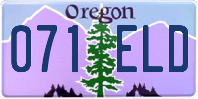 OR license plate 071ELD