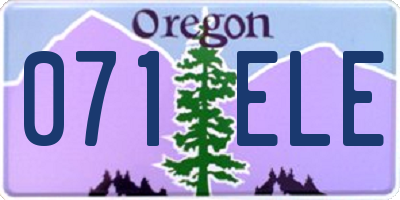 OR license plate 071ELE