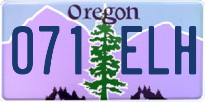 OR license plate 071ELH