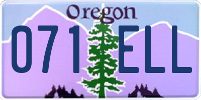OR license plate 071ELL