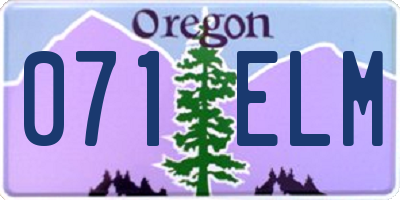 OR license plate 071ELM