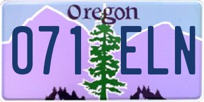 OR license plate 071ELN