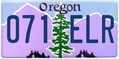 OR license plate 071ELR