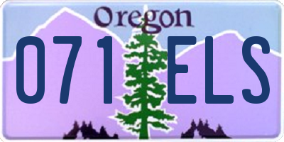 OR license plate 071ELS