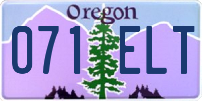 OR license plate 071ELT