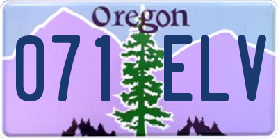 OR license plate 071ELV