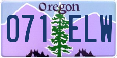 OR license plate 071ELW