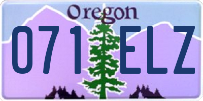 OR license plate 071ELZ