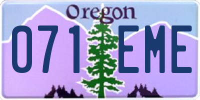 OR license plate 071EME