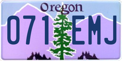 OR license plate 071EMJ