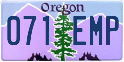 OR license plate 071EMP