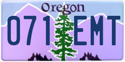 OR license plate 071EMT