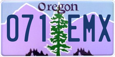 OR license plate 071EMX