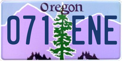 OR license plate 071ENE