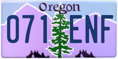 OR license plate 071ENF