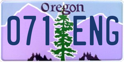OR license plate 071ENG