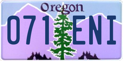 OR license plate 071ENI