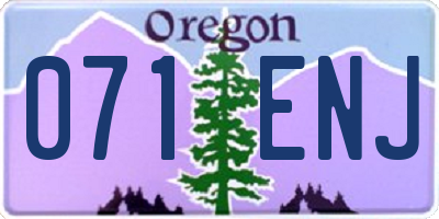 OR license plate 071ENJ