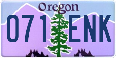 OR license plate 071ENK