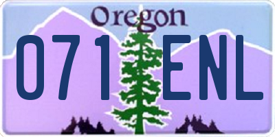OR license plate 071ENL