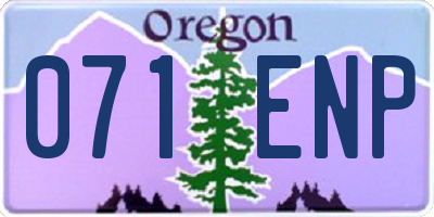 OR license plate 071ENP