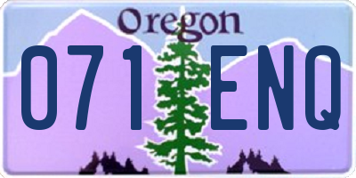 OR license plate 071ENQ