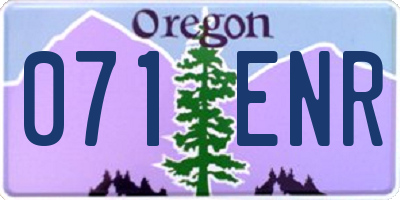 OR license plate 071ENR