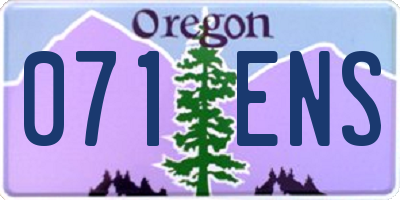 OR license plate 071ENS