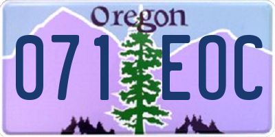 OR license plate 071EOC