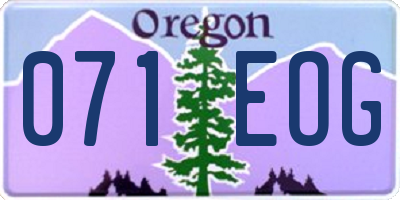 OR license plate 071EOG