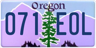 OR license plate 071EOL