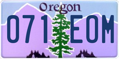 OR license plate 071EOM