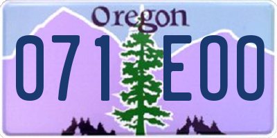 OR license plate 071EOO