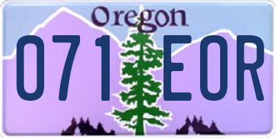 OR license plate 071EOR