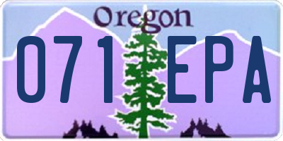 OR license plate 071EPA