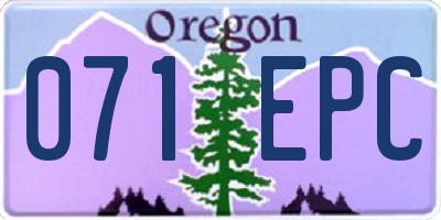 OR license plate 071EPC