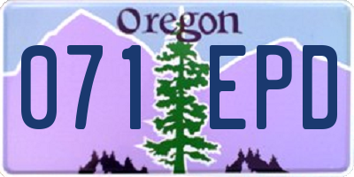 OR license plate 071EPD