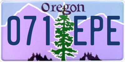 OR license plate 071EPE