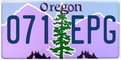 OR license plate 071EPG