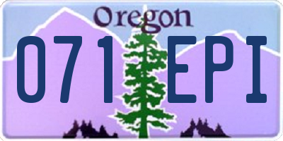 OR license plate 071EPI