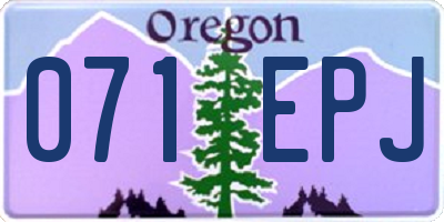 OR license plate 071EPJ