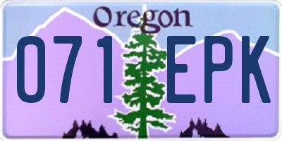 OR license plate 071EPK