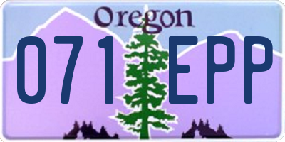 OR license plate 071EPP